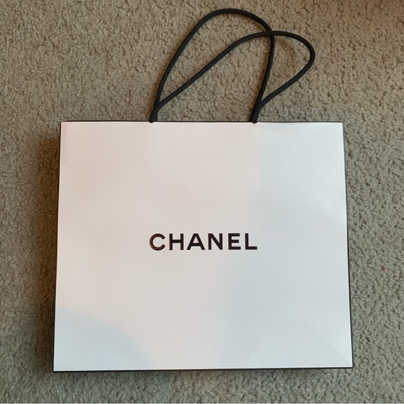 CHANEL Handbags - Chanel Square Gift Bag Authentic White Black